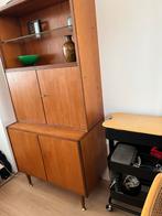 Retro Teakhouten Vitrinekast, Ophalen, Gebruikt, Teakhout, 50 tot 100 cm