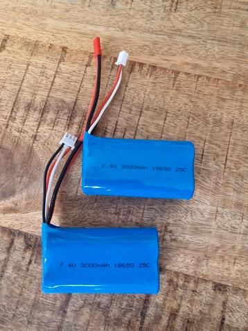 2x OEM 7.4V 3000mAh 18650 LiPo Accu voor RC beschikbaar voor biedingen