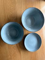 Broste Copenhagen Set van 3 blauwe kommen en bord, Ophalen, Zo goed als nieuw, Kom(men), Effen