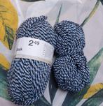 2 bollen sokkenwol blauw/wit, Ophalen of Verzenden, Nieuw, Breien of Haken, Wol of Garen