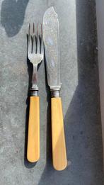 Antique Mappin & Webb Fish Knife & Fork – Silver Plate, Antiek en Kunst, Antiek | Bestek, Ophalen of Verzenden