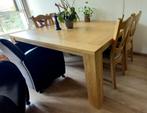 Massief eiken vierkante eettafel, Ophalen, Zo goed als nieuw, Vierkant, 100 tot 150 cm