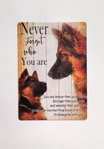 Duitse herder met pup tekst reclamebord van metaal wandbord, Info@deconoord.nl, Deco Noord, Nieuw, Ophalen of Verzenden