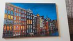 Pakhuizen aan de gracht in Amsterdam - 60x40 cm, canvas, Ophalen of Verzenden