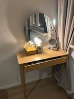 Hout kleur makup tafel, Huis en Inrichting, Tafels | Kaptafels, Ophalen, Gebruikt, 50 tot 100 cm, Minder dan 100 cm