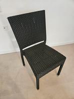 Zwarte kunststof rieten tuinstoel / balkon stoel, Ophalen, Gebruikt, Kunststof