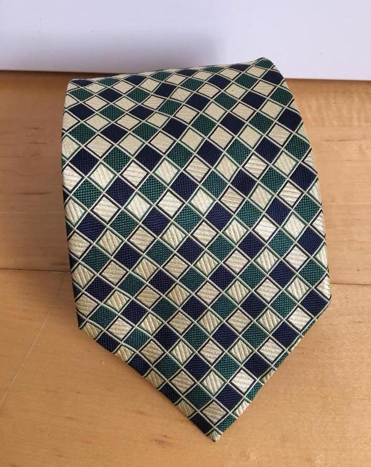 Zijden das van Alveare 100% zijde - blauw groen, Kleding | Heren, Stropdassen, Gedragen, Met patroon, Groen, Ophalen of Verzenden