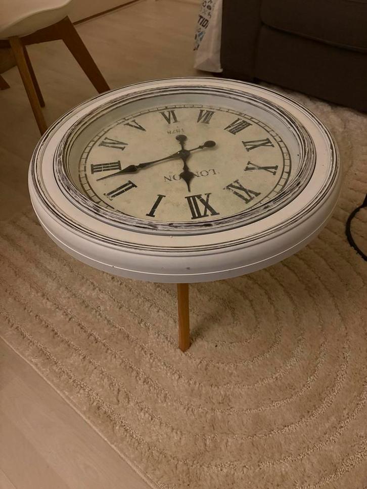 Bijzettafel, Huis en Inrichting, Tafels | Bijzettafels, Gebruikt, Rond, 45 tot 60 cm, Minder dan 55 cm, Hout, Ophalen