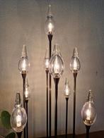 Design lamp Ilfari met 9 glazen druppels Vintage, Zo goed als nieuw, 50 tot 75 cm, Ophalen, Glas