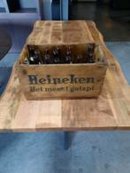 Heineken Oud Houten Kratje met Flesjes orgineel, Minder dan 50 cm, Gebruikt, Glas, Minder dan 50 cm