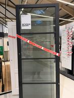 Zwarte deur met 4 glazen ramen - Houten frame, Ophalen, 80 tot 100 cm, 215 cm of meer, Binnendeur