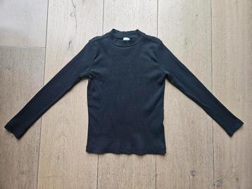 Zwart rib shirt van Hema maat 122/128 beschikbaar voor biedingen