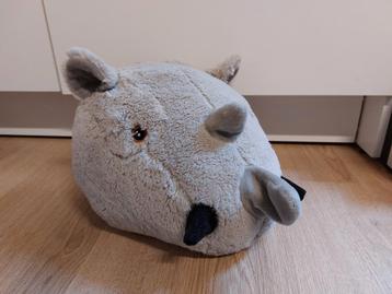 Neushoorn kop hoofd knuffel wanddecoratie tendertoys  beschikbaar voor biedingen