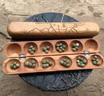 Origineel Afrikaans Oware spel van hout + kolanoten Mankala, Verzenden, Nieuw