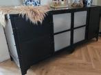 Stalen Dressoir met Glazen Deuren, Huis en Inrichting, Kasten | Dressoirs, Ophalen, 150 tot 200 cm, Glas, Industrieel