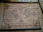 Oude Wereldkaart op doek, Ophalen of Verzenden