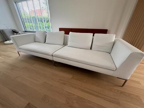 Wit afhoesbaar B&B Italia Charles designbanken – set van 2, Huis en Inrichting, Banken | Bankstellen, Gebruikt, Rechte bank, Vierpersoons of meer