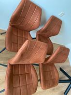 Benoa bruine eetkamerstoelen met zwart onderstel- Set van 4., Ophalen, Zo goed als nieuw, Bruin, Vier