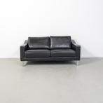 1x Leolux Antonia Bank 2,5-zits/180cm Zwart Leer - Gepolijst, Niet ingevuld, Overige maten, 150 tot 200 cm, Niet ingevuld