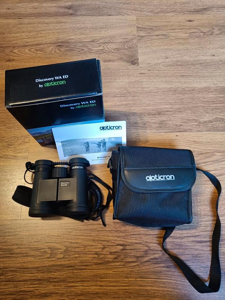 Opticron Discovery WA ED 8x32 - Zo goed als nieuw!, Audio, Tv en Foto, Optische apparatuur | Verrekijkers, Zo goed als nieuw, Dakkant (recht)