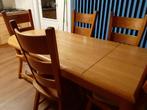 eettafel met 4 stoelen, Ophalen, Gebruikt, 100 tot 150 cm, Eikenhout