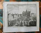 Originele antieke prent uit 1750! Oproer te Hoorn, Antiek en Kunst, Kunst | Etsen en Gravures, Ophalen of Verzenden