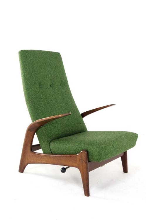 Vintage GImson & Slater fauteuil vintage rock 'n rest, Huis en Inrichting, Fauteuils, Zo goed als nieuw, Hout, Stof, Ophalen of Verzenden