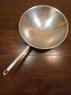 Demeyere wokpan 38 cm - Gebruikt, Ophalen, Gebruikt, Rvs, Keramische plaat