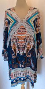 Blauw Ibiza/hippie look print tuniek/jurkje! M, Maat 38/40 (M), Zo goed als nieuw, Boven de knie, Verzenden