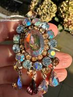 Schitterende Broche  1950 Aurora Borealis Kristallen Drops, Ophalen of Verzenden, Zo goed als nieuw, Overige materialen