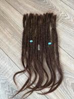 13 dreadlocks bruin met turqouise kralen echt haar, Ophalen of Verzenden, Nieuw, Pruik of Haarverlenging