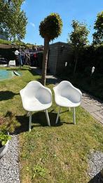 6 witte tuinstoelen, Ophalen, Gebruikt, Kunststof