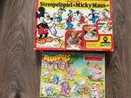 2 stempeldoos sets Mickey Mouse en Fluppy's 50 cent per stuk, Mickey Mouse, Gebruikt, Ophalen of Verzenden, Pen, Potlood of Stift