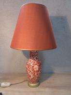 Lamp terracotta met goud en bloemen, Huis en Inrichting, Lampen | Tafellampen, Ophalen of Verzenden, Gebruikt, Minder dan 50 cm