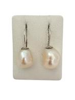 Zilver en grillige grote cultive parel oorhangers en -hanger, Hangers, Verzenden, Wit, Nieuw