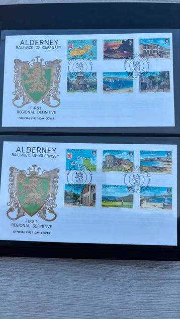 Te koop postzegels FDC Alderney 1983-1997 beschikbaar voor biedingen