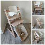 ZGAN! Stokke Tripp Trapp whitewash met babyset en newbornset, Ophalen of Verzenden, Zo goed als nieuw, Stokke Tripp Trapp, Stoelverkleiner