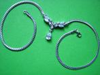 Mooi Zilveren Collier met Zirkonia - lengte 40 cm, Verzenden, Zilver, Ketting