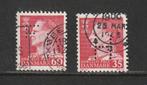 2x perfins in zegels Denemarken, Verzenden, Denemarken, Gestempeld