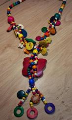 handgemaakte boho ketting houten kralen vlinder, Sieraden, Tassen en Uiterlijk, Kettingen, Ophalen of Verzenden, Bruin, Overige materialen