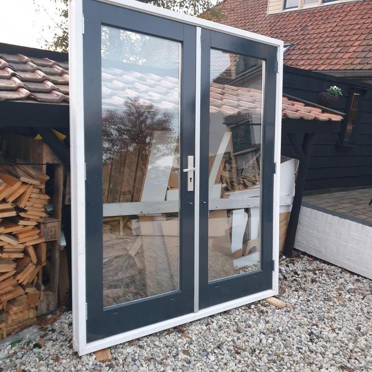 Hardhouten tuindeuren/ dubbele/ openslaande deuren/ pui, Doe-het-zelf en Verbouw, Kozijnen en Schuifpuien, Deurkozijn, Hout, 150 tot 225 cm