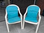 Gratis af te halen: Tuinstoelen met kussens, Tuin en Terras, Ophalen, Zo goed als nieuw, Kunststof, Stapelbaar
