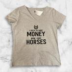 *Nieuw* Bedrukt T-shirt 'money, horses'., Dieren en Toebehoren, Dames, Dressuur, Nieuw, Ophalen of Verzenden