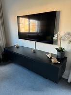 Zwevend tv meubel mat zwart 180 cm breed, 150 tot 200 cm, Minder dan 100 cm, 25 tot 50 cm, Zo goed als nieuw