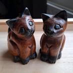 2 houten katten, Ophalen of Verzenden