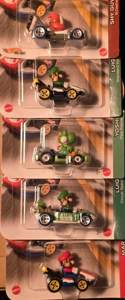 Hot Wheels Mario Kart Die-Cast Auto's - Set van 5, Kinderen en Baby's, Speelgoed | Racebanen, Nieuw, Onderdelen, Handmatig, Hot Wheels