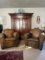2 Schapenleren Fauteuils - Bart v Bekhoven, Huis en Inrichting, Ophalen of Verzenden, Gebruikt, Leer, 75 tot 100 cm