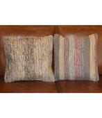 2x Traditionele Kelim Kussens 45x45 cm, Huis en Inrichting, Woonaccessoires | Kussens, Ophalen of Verzenden, Gebruikt, Beige, Vierkant