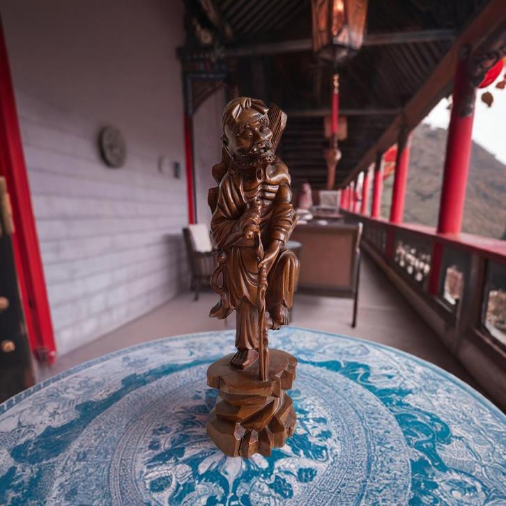 Spirituele reiziger Li Tieh Kuai, Chinees houtsnijwerk, Antiek en Kunst, Kunst | Beelden en Houtsnijwerken, Verzenden