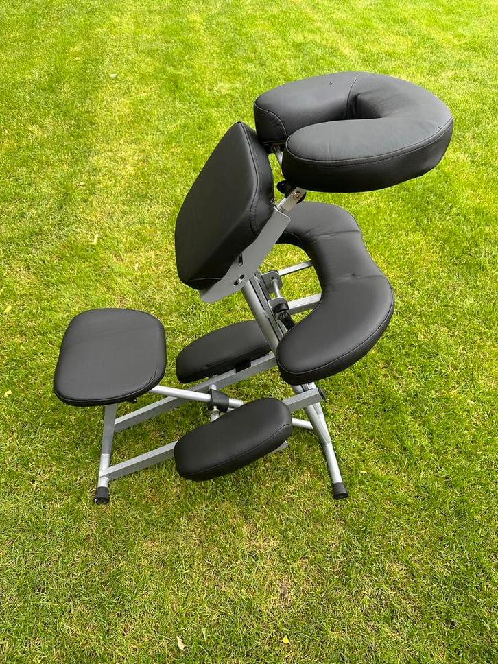 Inklapbare Massagestoel - Zwart, Huis en Inrichting, Stoelen, Zo goed als nieuw, Eén, Leer, Zwart, Ophalen